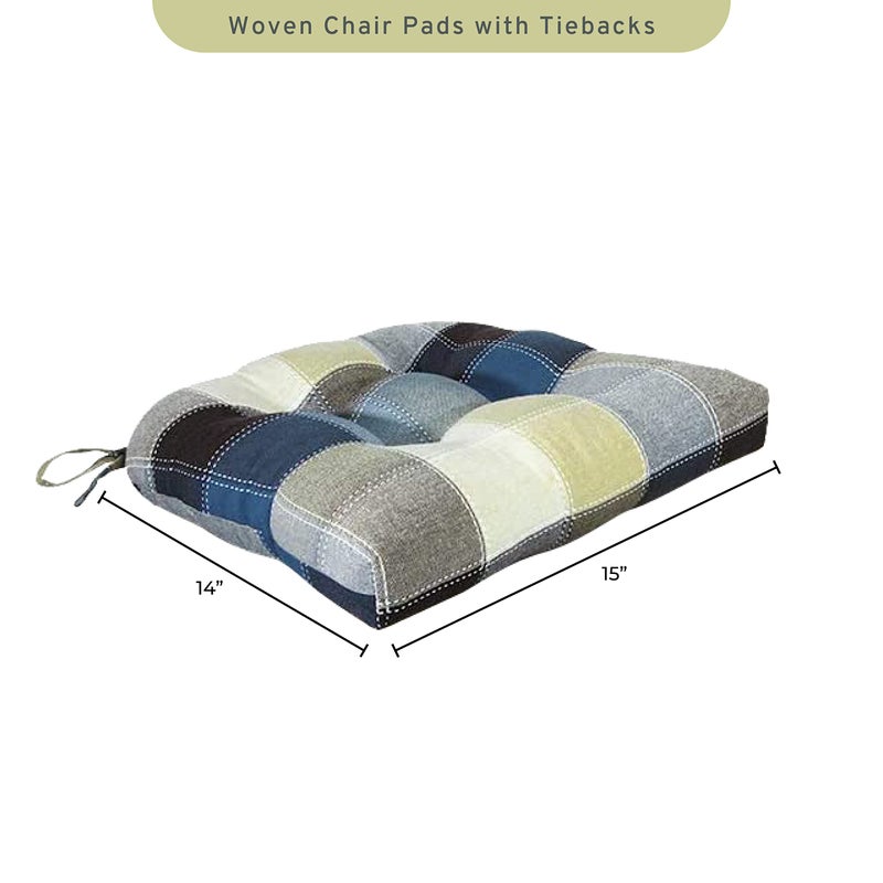 Arlee Polyester,Micro Fiber Chair Pads, 4 Count (Pack of 1), Blue - Image 2